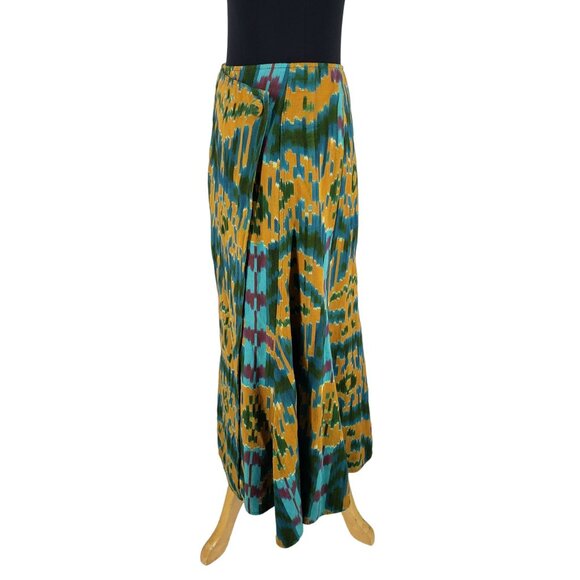 COPY - Ulla Johnson Navi Byzantine Midi Wrap Skirt Blue Yellow Green Fall Ikat … - Picture 11 of 14